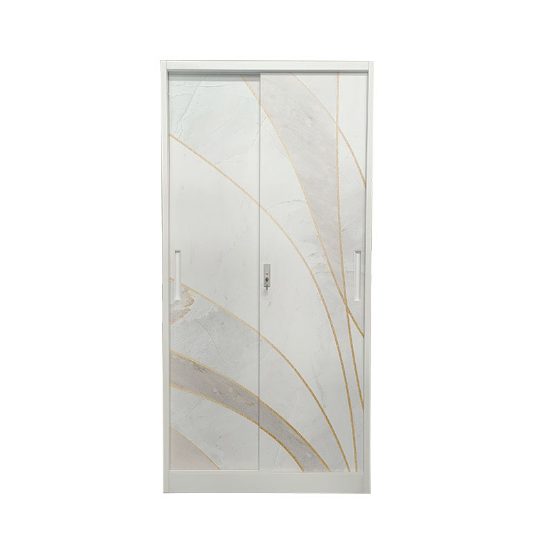 Printed Sliding Doors Metal Wardrobe