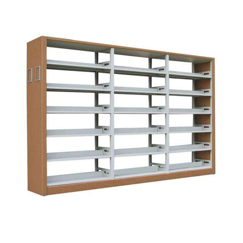 Steel-Wooden Double Sided Library Bookshelf