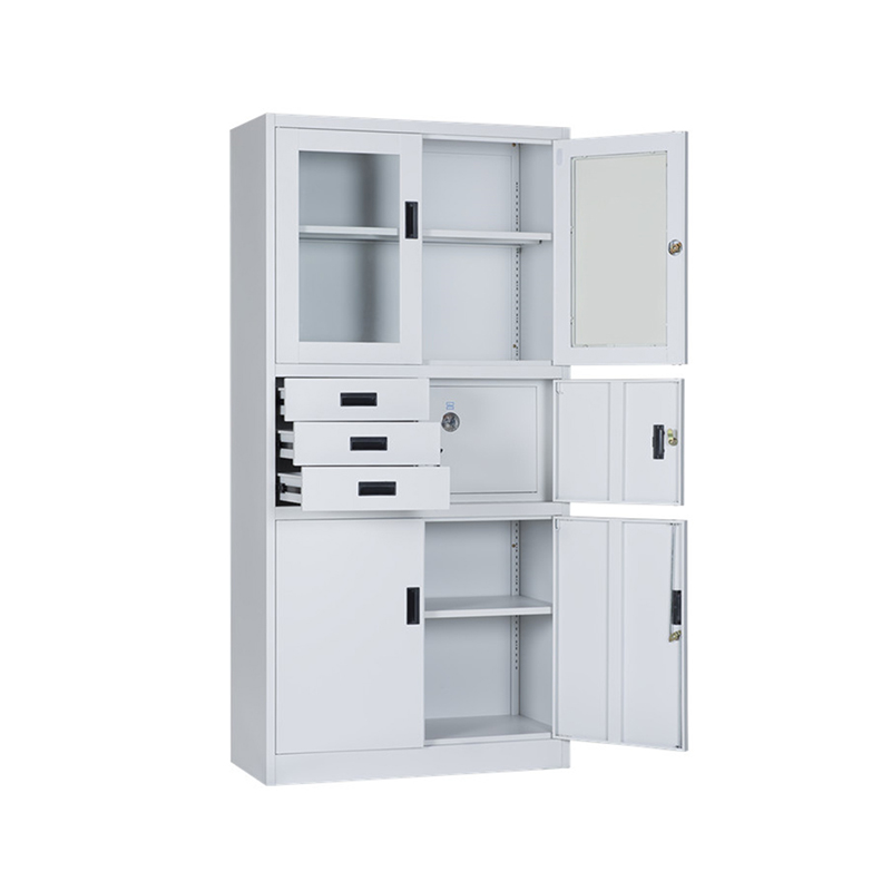 Steel Glass Door File Cabinet With Inner Safety Box