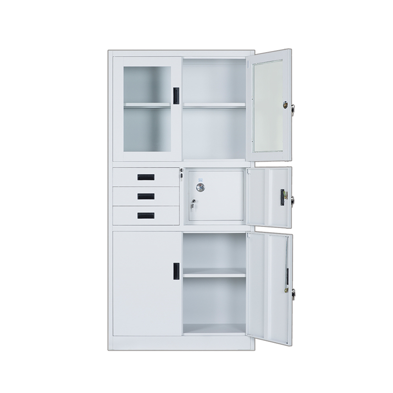 Steel Glass Door File Cabinet With Inner Safety Box