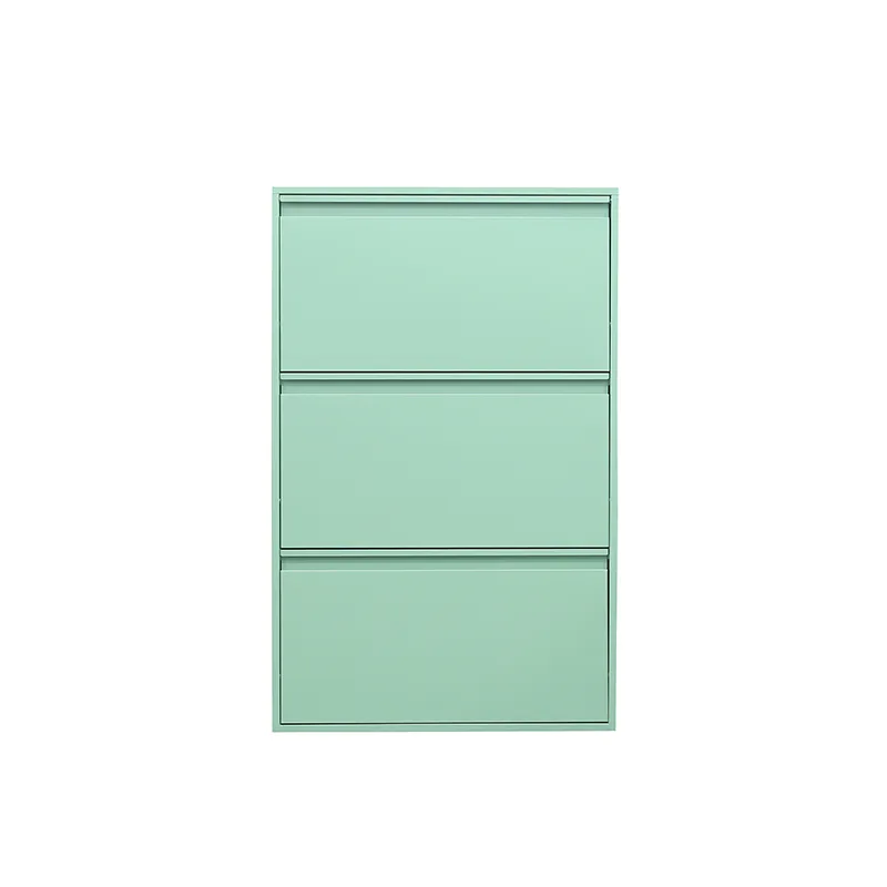 Flip Drawers Metal Shoes Cabinet